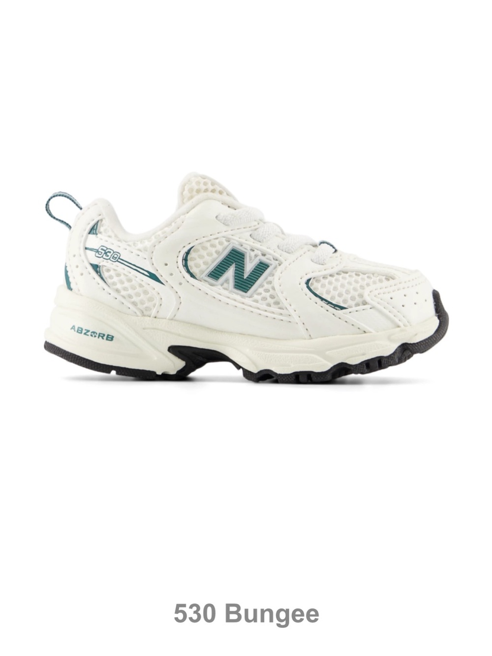 New Balance 530 Bungee Sneakers in sea salt and spruce Accent infant